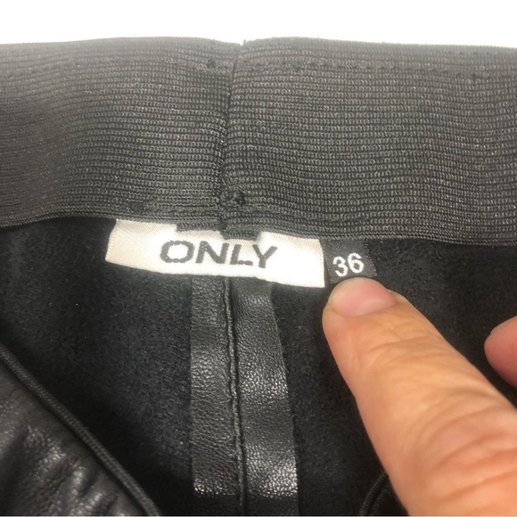 Only Faux Leather Ankle Zip Leggings, size S - Picture 7 of 11